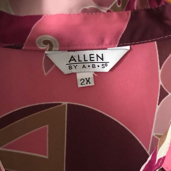 Women's Plus Size Blouse Flower Abstract Design Multi-color Shirt 2X - Picture 4 of 9